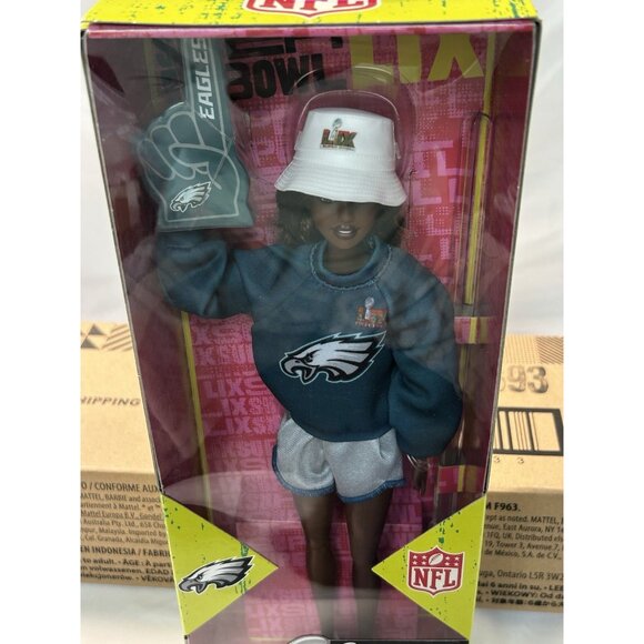 2025 Signature Barbie Super Bowl LIX Champions Philadelphia Eagles NFL Doll NIB - Picture 10 of 10